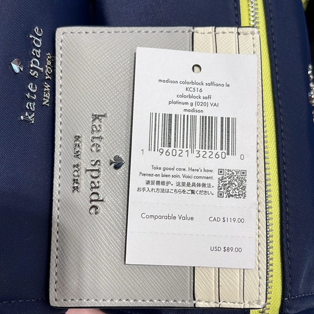 Kate Spade Madison Small Slim Card Holder
Platinum Grey Multi
NWT - Picture 12 of 16